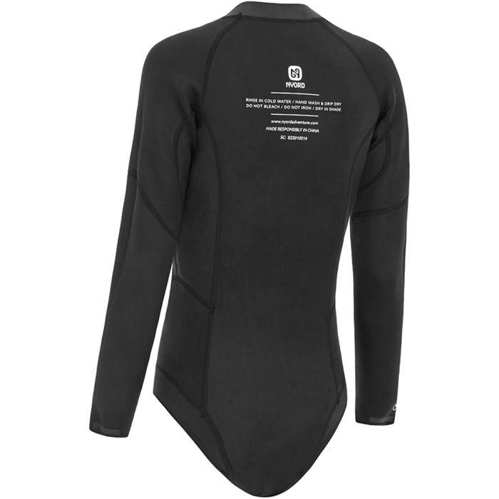 2025 Nyord Womens Tempus 2/2mm Long Sleeve Front Zip Hi Leg Shorty Wetsuit N04BA00016 - Black